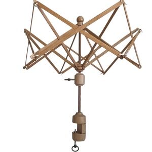 Knit Picks Natural Birch Wood Yarn Swift Clamps to Table Umbrella Style